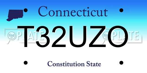 T32UZO Connecticut License Plate