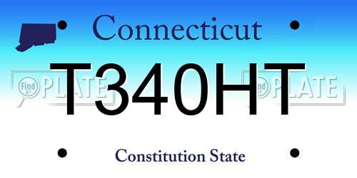 T340HT Connecticut License Plate
