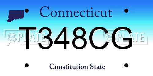 T348CG Connecticut License Plate