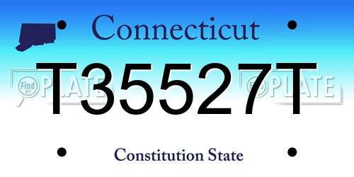 T35527T Connecticut License Plate