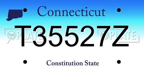 T35527Z Connecticut License Plate
