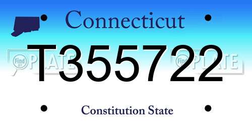 T355722 Connecticut License Plate