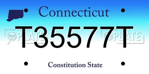 T35577T Connecticut License Plate