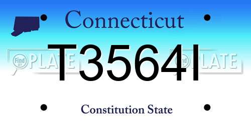 T3564I Connecticut License Plate