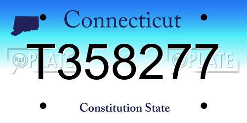 T358277 Connecticut License Plate