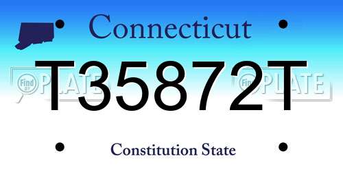 T35872T Connecticut License Plate