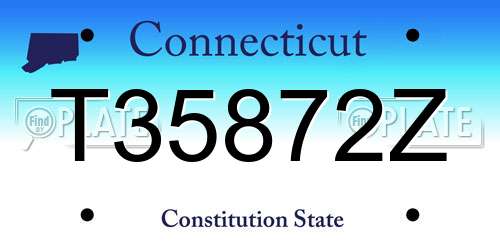 T35872Z Connecticut License Plate