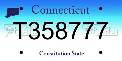 T358777 Connecticut License Plate