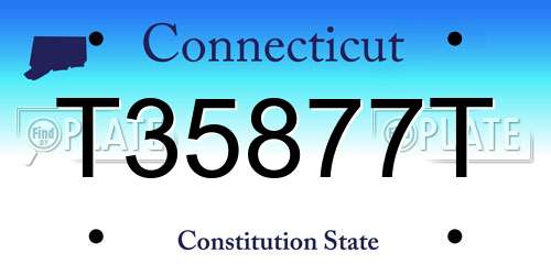 T35877T Connecticut License Plate
