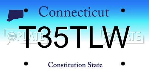T35TLW Connecticut License Plate