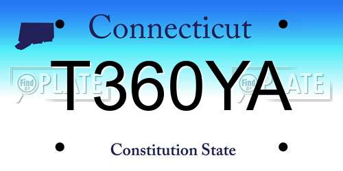 T360YA Connecticut License Plate