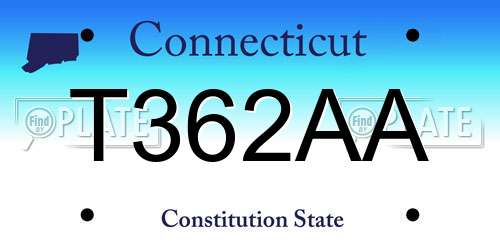 T362AA Connecticut License Plate