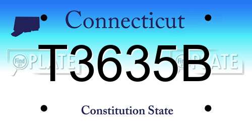 T3635B Connecticut License Plate