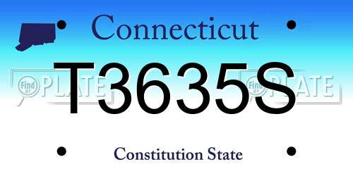 T3635S Connecticut License Plate