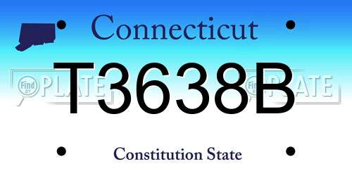 T3638B Connecticut License Plate