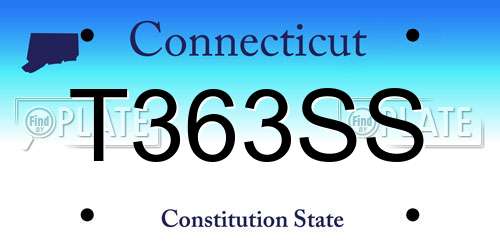 T363SS Connecticut License Plate