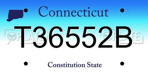 T36552B Connecticut License Plate