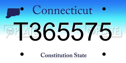 T365575 Connecticut License Plate
