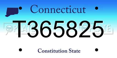 T365825 Connecticut License Plate