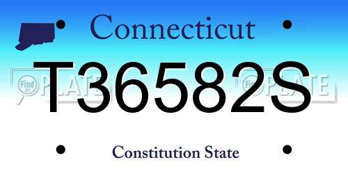T36582S Connecticut License Plate