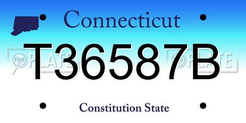 T36587B Connecticut License Plate