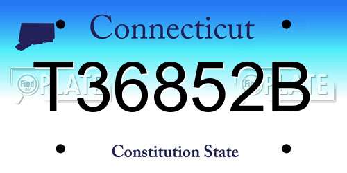 T36852B Connecticut License Plate