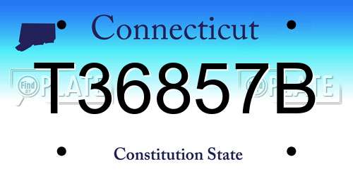 T36857B Connecticut License Plate
