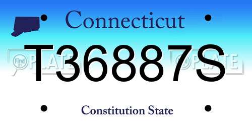 T36887S Connecticut License Plate