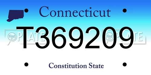 T369209 Connecticut License Plate