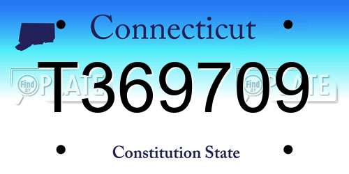T369709 Connecticut License Plate