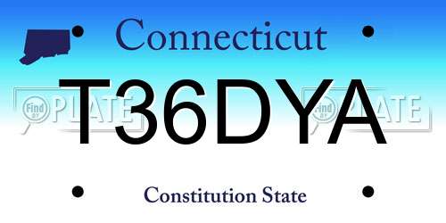 T36DYA Connecticut License Plate