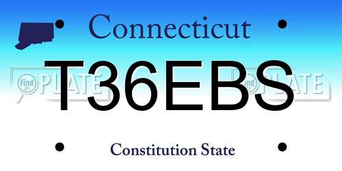 T36EBS Connecticut License Plate