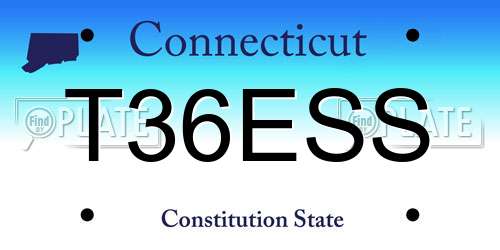 T36ESS Connecticut License Plate