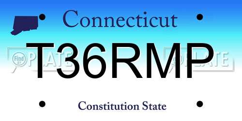 T36RMP Connecticut License Plate