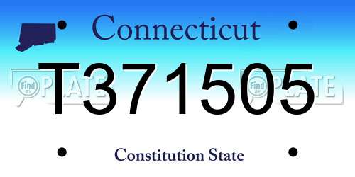 T371505 Connecticut License Plate
