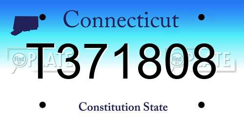 T371808 Connecticut License Plate