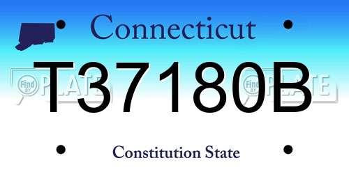 T37180B Connecticut License Plate