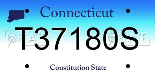 T37180S Connecticut License Plate