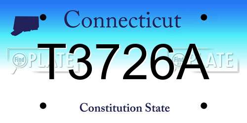T3726A Connecticut License Plate