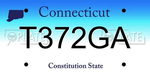 T372GA Connecticut License Plate