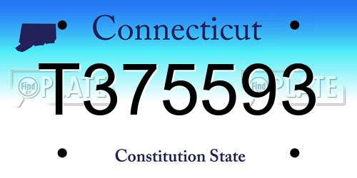T375593 Connecticut License Plate