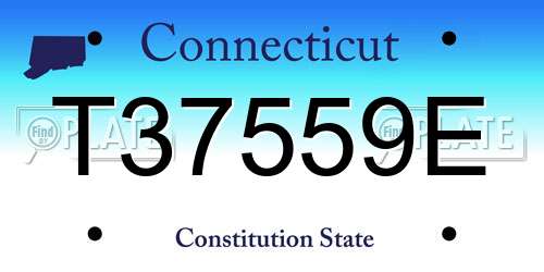 T37559E Connecticut License Plate