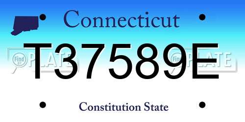 T37589E Connecticut License Plate