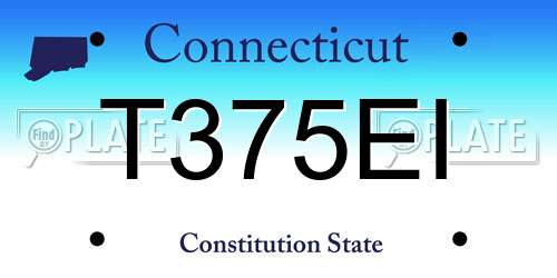 T375EI Connecticut License Plate