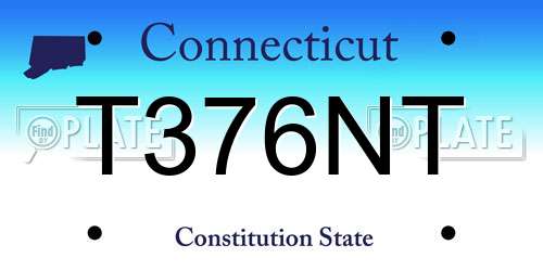 T376NT Connecticut License Plate