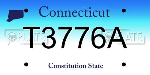 T3776A Connecticut License Plate
