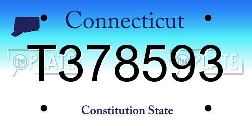 T378593 Connecticut License Plate