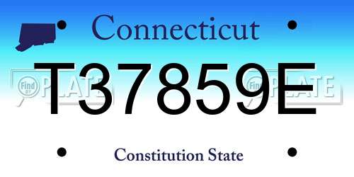 T37859E Connecticut License Plate