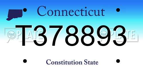 T378893 Connecticut License Plate