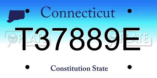 T37889E Connecticut License Plate